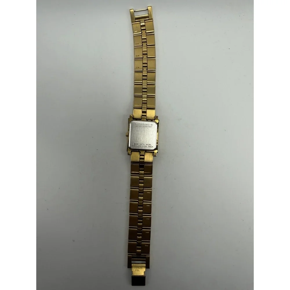 Caravelle By Bulova 44D05 Mens Tank Watch New Battery 26MM 8.5